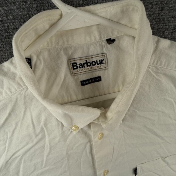 Barbour Tailored Fit Us Size XL Long Sleeve White Button Up Shirt Cotton Adult - Picture 7 of 16